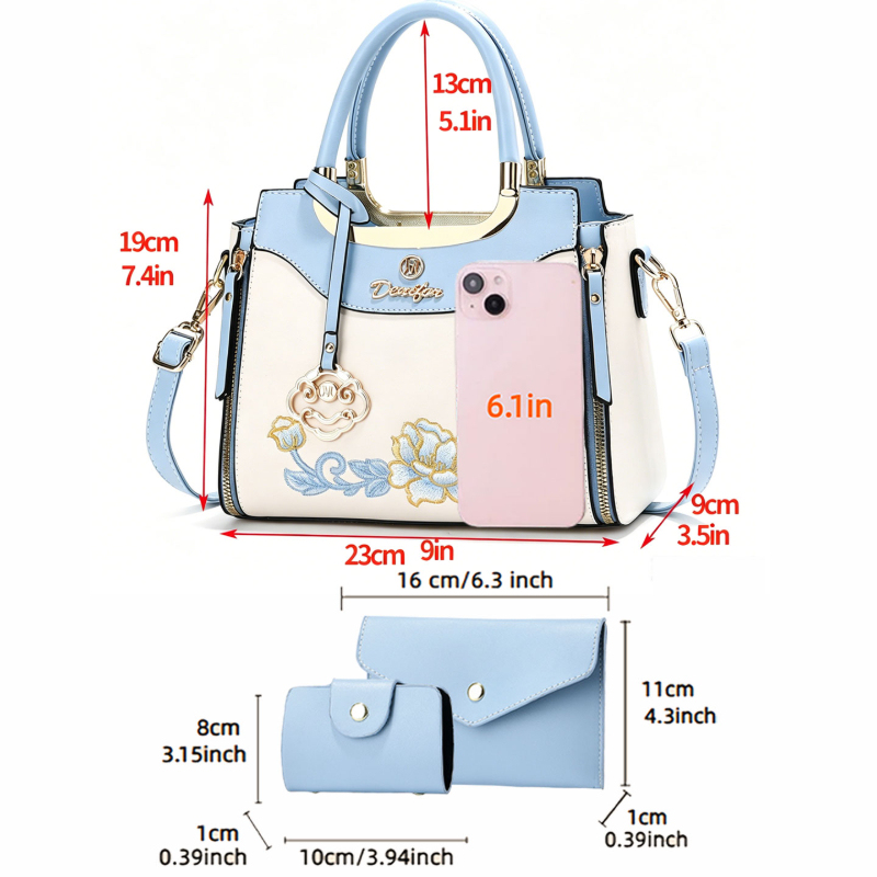 مجموعة من 3 حقائب يد مطرزة عال - مراجعة Women'S Bags Handbags وسعره