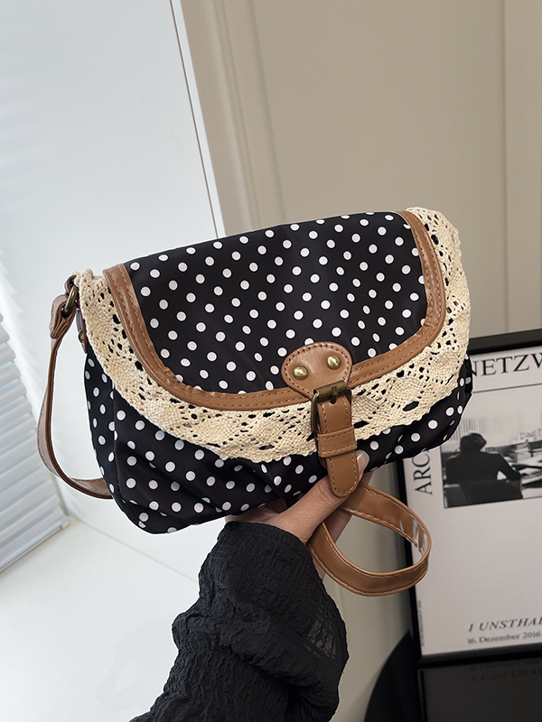 حقيبة كتف قماشية بنقشة البولكا - مراجعة Women'S Young Bags وسعره